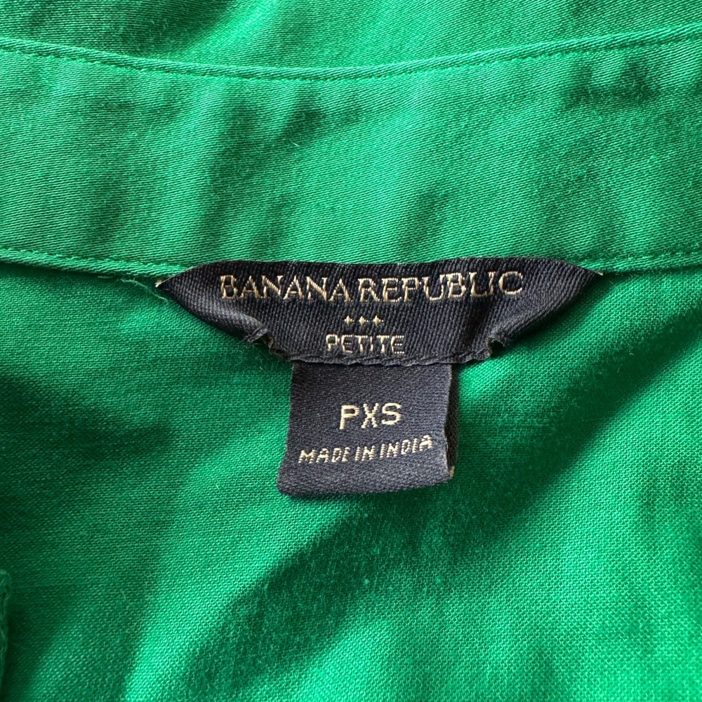 Banana Republic top button down XS Petite green business casual office - Picture 10 of 10